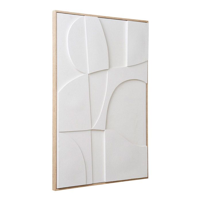 Madeline décoration murale relief NO 1,60 avec cadre 60x90cm blanc.