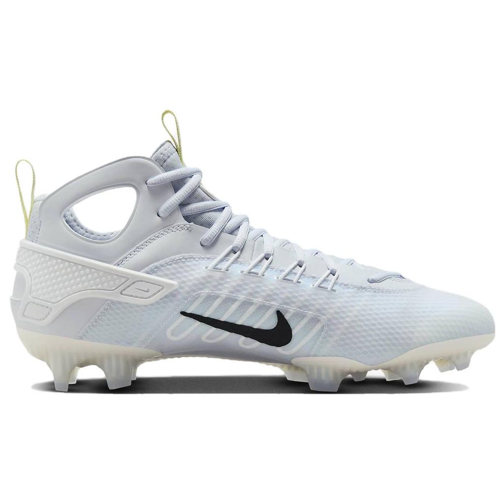 Nike Huarache 9 Elite Mid LAX SE Football серо-черные унисекс-кроссовки белые светящиеся-зеленые FV6149-001