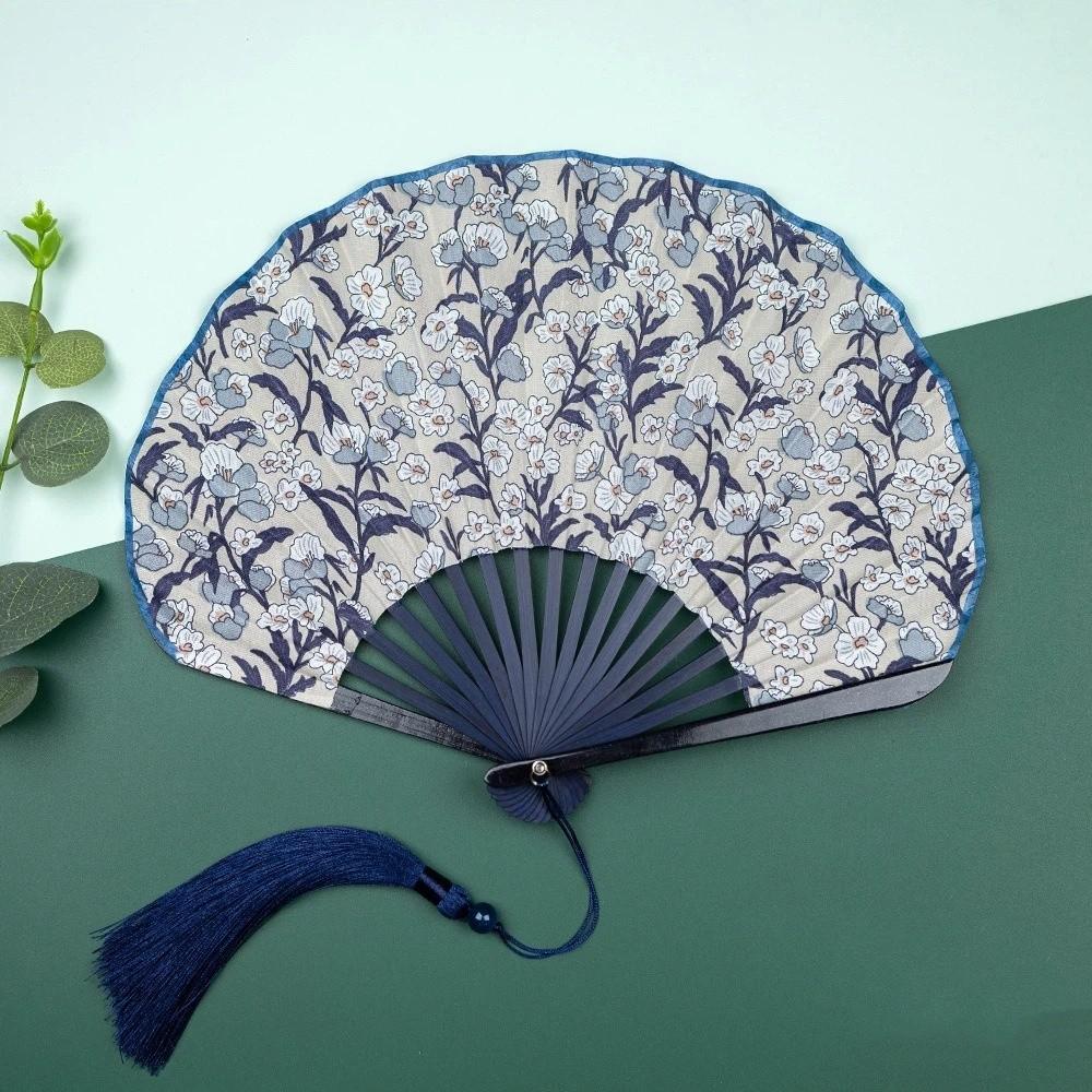 Retro Mini Shell Fan Portable Chinese Style Fan Decorative Folding Hand Fan Photo Prop