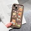 For Realme 11 11x 12x 12 Pro C21 C30 C33 C35 C65 OPPO A18 A38 A60 A96 Reno 10 11 12 Pro Soft Silicone Square Cartoon Lovely Bear Phone Case