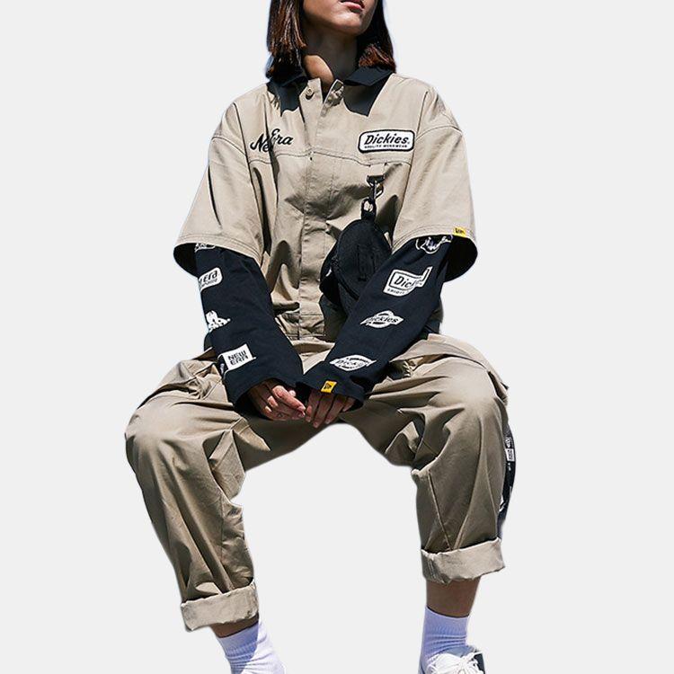 New Era X Dickies Совместная работа Мультикарманная Рабочая одежда Однотонный Комбинезон Унисекс комбинезон Хаки 13057101