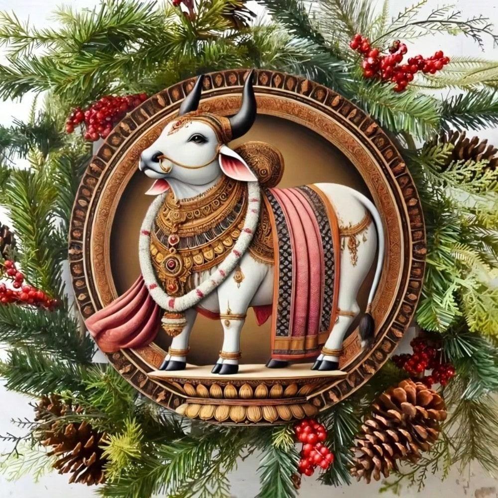 Farmhouse Apple Basket Wall Art, Red Fruit Still Life with Gingham Linen, Rustic Halloween Kitchen Decor, Metal Sign for Cafe