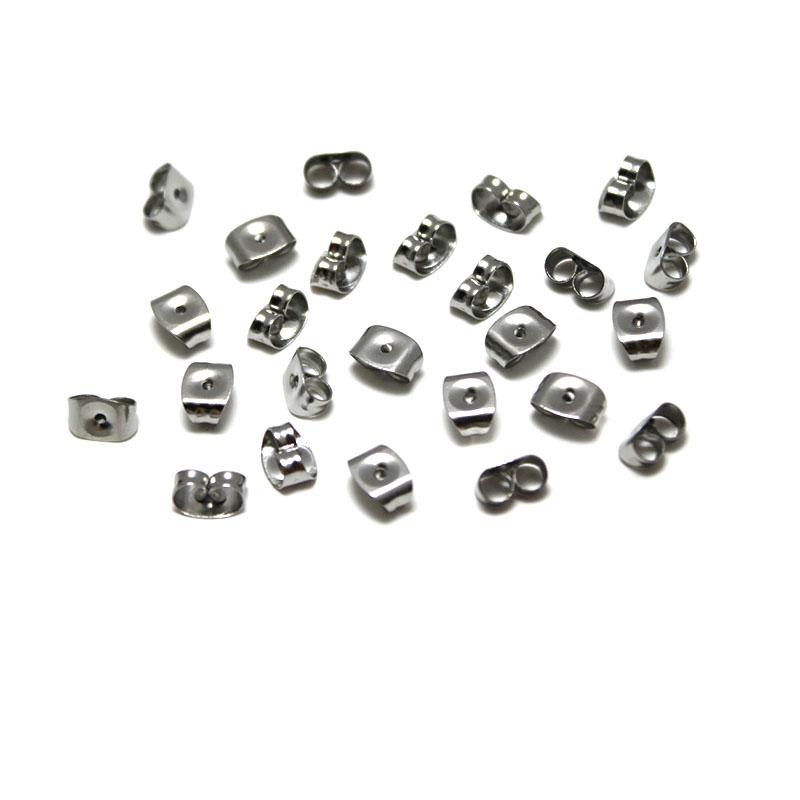 100pcs/lot 5mm 6mm Stainless Steel Earring Backs Stoppers Ear Plugs for Stud Earrings Jewelry Making DIY Earring Accessories