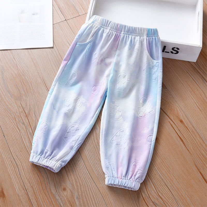 Детские модные брюки Летняя одежда для девочек Принцесса Детские повседневные укороченные брюки Тонкий дизайн для лета