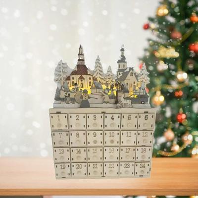 Рождественский деревянный адвент-календарь украшения детский подарок сокровищница праздничный