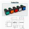 Square Button Switch, LA16-11FZ, 16mm, 3/5-Pin, 12V/24V, Self-Reset/Locking, with Light