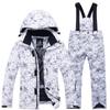 Boy's Girl Camouflage Ski Set Windproof Warm Waterproof Outdoor Thickened Single Board Ski Jacket Pants