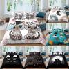 3D Kitten Printed Bedding Set, Home Bedroom Quilt Cover and Pillowcase, Microfiber Material, 2/3 Pieces of Bedding Decoration