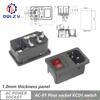 Входная вилка Штыревой разъем 3 контакта IEC320 C14 Электрическая розетка Светодиод 250 В Клавишный переключатель Латунь 10А Предохранитель Компьютерные аксессуары для монтажа