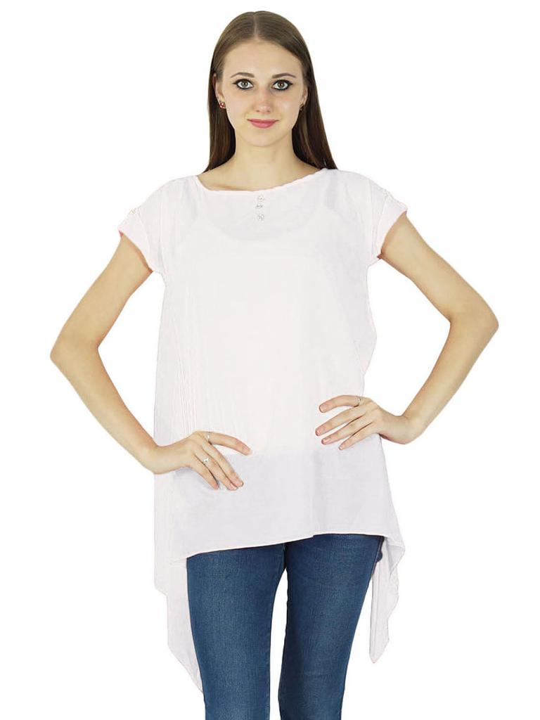 Boho Top Sundress Short Sleeve Solid Summer Beach Women Wear Casual Tunic