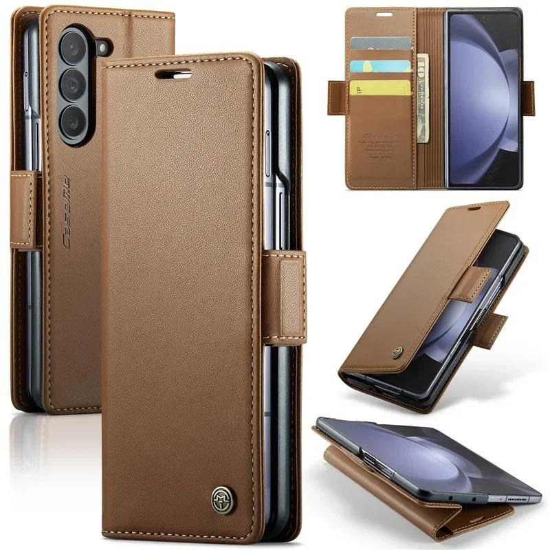 Роскошный магнитный кожаный чехол-кошелек для Samsung Galaxy Z Fold 7 6 5 Ударопрочный карман-держатель для карт для Galaxy Z Fold6