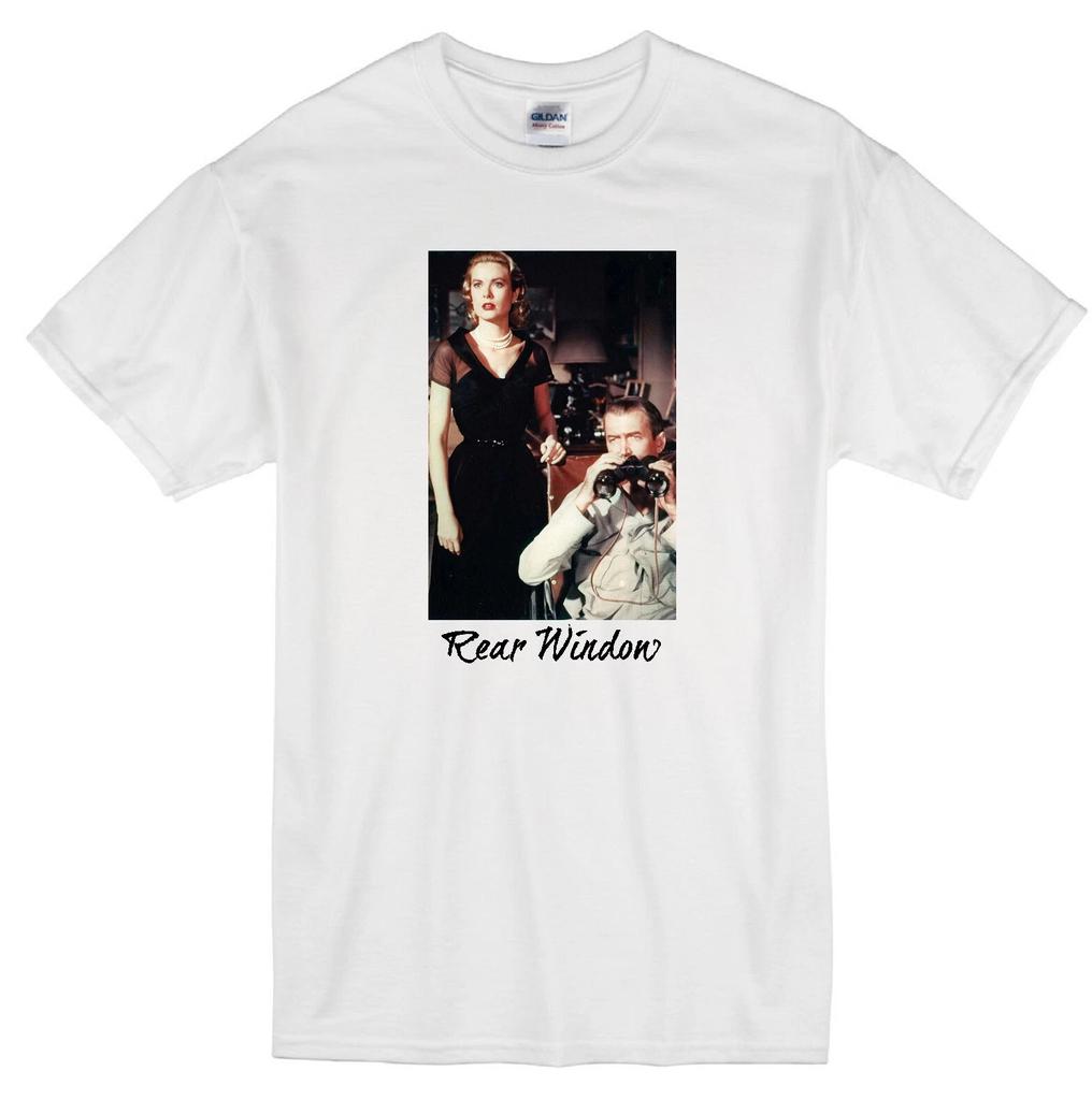 REAR WINDOW JIMMY STEWART GRACE KELLY ALFRED HITCHCOCK 1954 MOVIE WHITE T-shirt Tops Tees Unisex