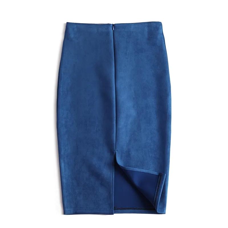 Женские сексуальные юбки, многоцветные, с высокой талией, с запахом на бедрах, узкая юбка миди, элегантная офисная женская эластичная юбка-карандаш Faldas