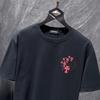 Mens Oversized Cotton T-Shirt With 3D Embroidered Cross Star Streetwear Short Sleeve Tee