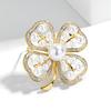 Lucky Clover Pearl Brooch Female Exquisite Temperament Versatile Corsage 2024 Trendy High-End Clothes Accessories