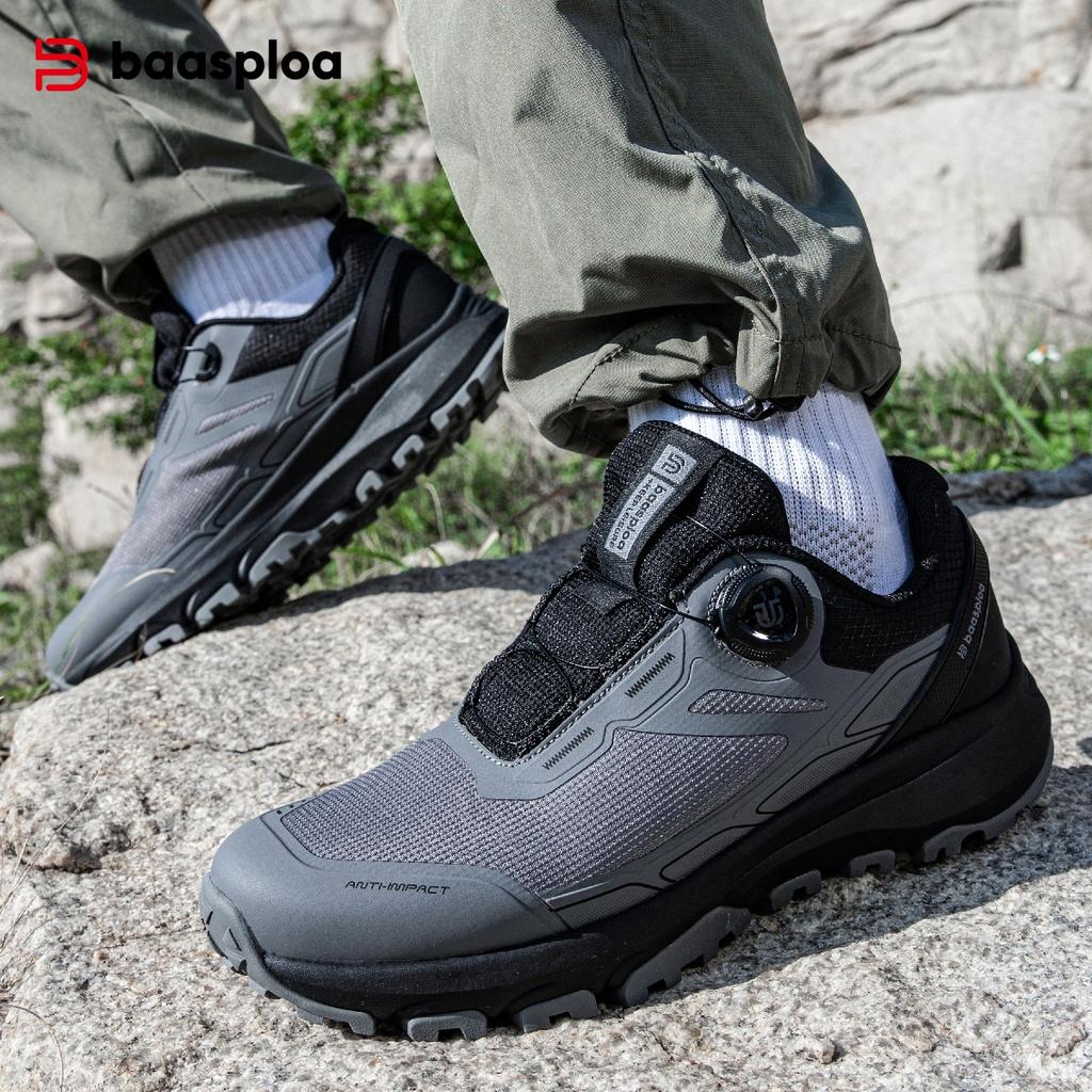 BAASPLOA Мужские походные ботинки для активного отдыха, походная обувь, мужская, с вращающейся пряжкой, легкая, нескользящая, мужской бренд для активного отдыха, мужская обувь, зимняя, обновленная, утолщенная