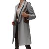 Autumn and Winter Solid Color Lapel Mid-length Buttoned Woolen Coat for Women