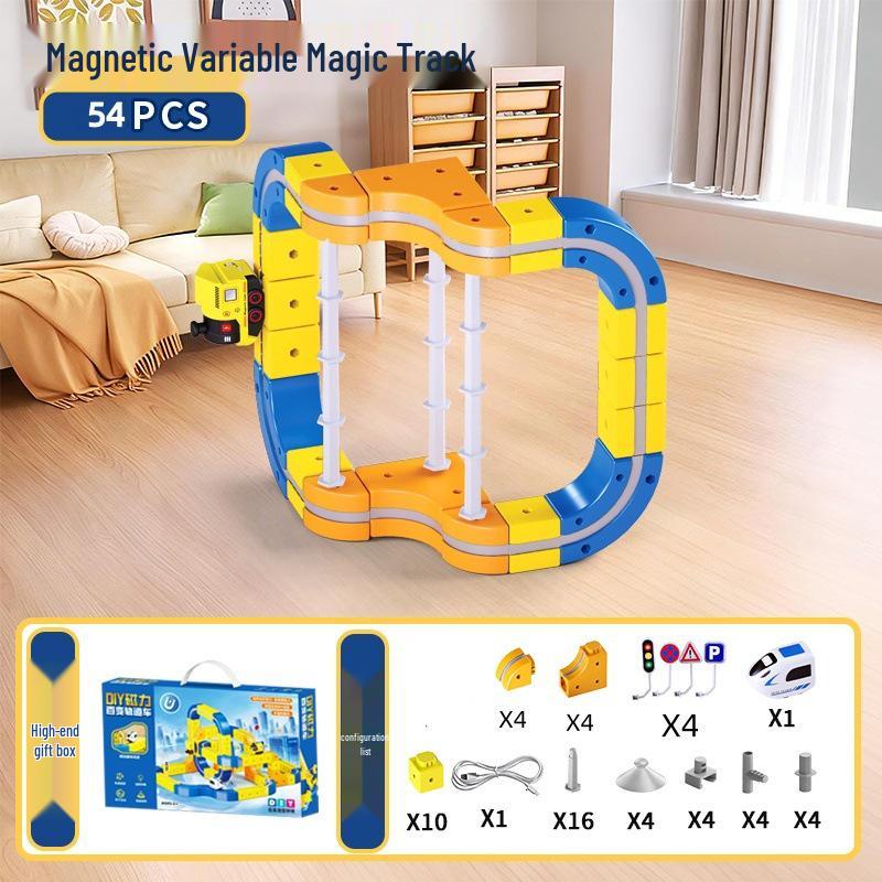 Kids' Magnetic High-Speed Rail Train Track DIY Assembly Toy