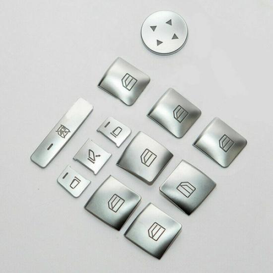 ABS Chrome Door Window Lift Switch Sequin Cover Trim For Tesla Model X S