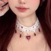 Готический Хэллоуин Кровавая Капля Крест Сердце Ожерелье - Темное Косплей Ключица Украшение