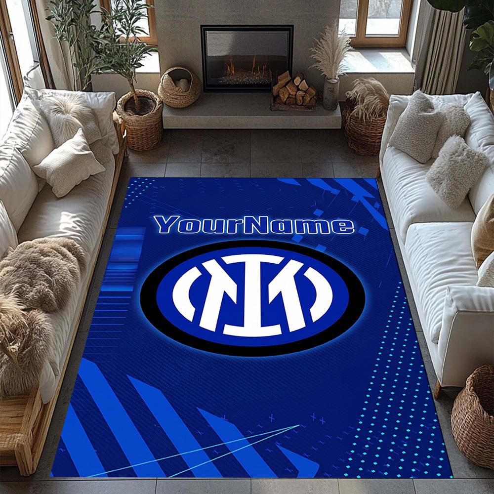 Inter Milan Personalized Text Carpet Design for Hallway Foyer Living Rooms Bedrooms Anti-slip Rug Office home decor