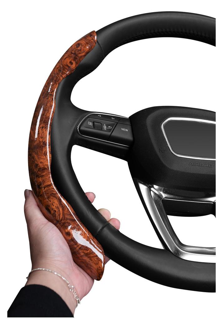 Red Wood Grain Anti-Slip Steering Wheel Cover for Geely Emgrand EC7, Xinghao GS, Boyue, Bin Yue, Galaxy L7, Xingyue