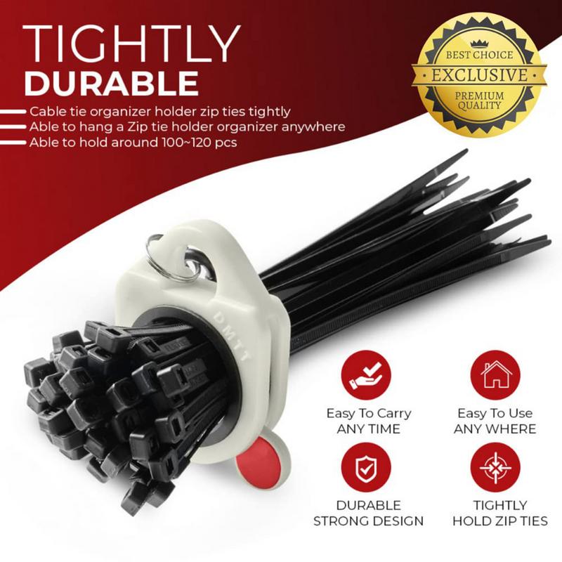 Zip Tie Organizer ABS Automatic Zip Ties Holder Keeper For Zip Ties Electrical Wire Ties Home Indoor & Outdoor Storage Tool