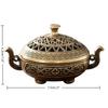 Ретро Медный курильница для благовоний Держатель для благовоний Бронзовый Винтажный курильница Угольная печь Роскошная подставка Incensemetal