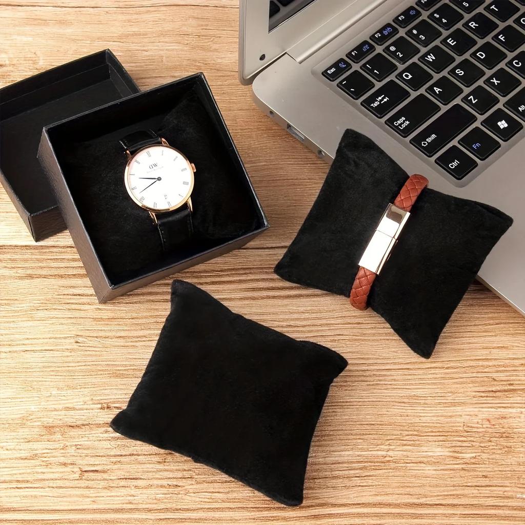 1/3pcs Watch Pillow Velvet Bracelet Bangle Cushions Display Small Black Pillows for Jewelry Gift Display Show Organizer