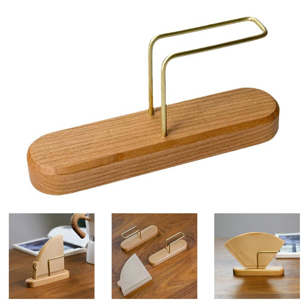 Элегантная деревянная подставка для фильтров Прочная стойка для фильтровальной бумаги Коробка для хранения Держатель фильтровальной бумаги для кофе ручной заварки для дома