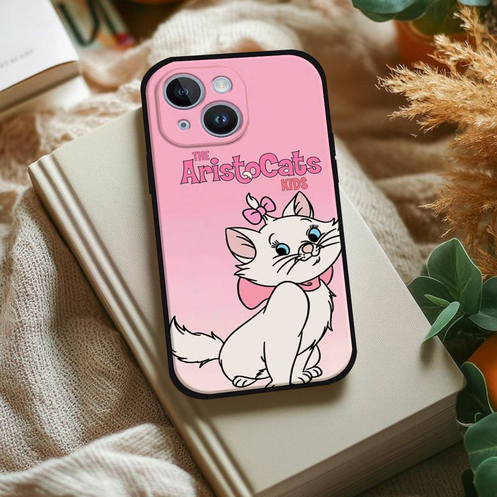 M-Marie Кот Милый Чехол Для Телефона Для IPhone 1716 15 14 13 Pro Max 11 12 Mini X Xs XR Черный Силиконовый Чехол