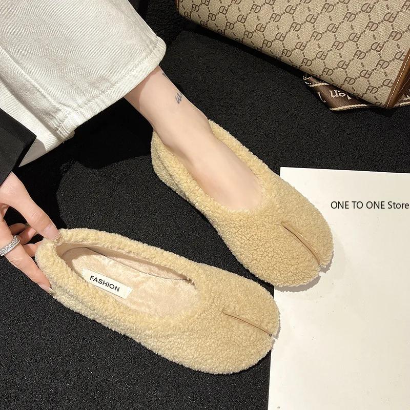 Повседневная женская обувь с бантом, женская обувь без застежек, с круглым носком, осенние мокасины с меховой бабочкой, зимнее платье, без застежек, осенние мокасины