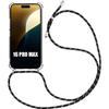 Cord Case for iPhone 16 Pro Max - Transparent Shockproof Protection + Black Cord