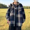 Мужская шерстяная куртка в клетку в ретро-стиле — в гонконгском стиле, свободный крой, универсальная, красивая и модная для весны и осени.