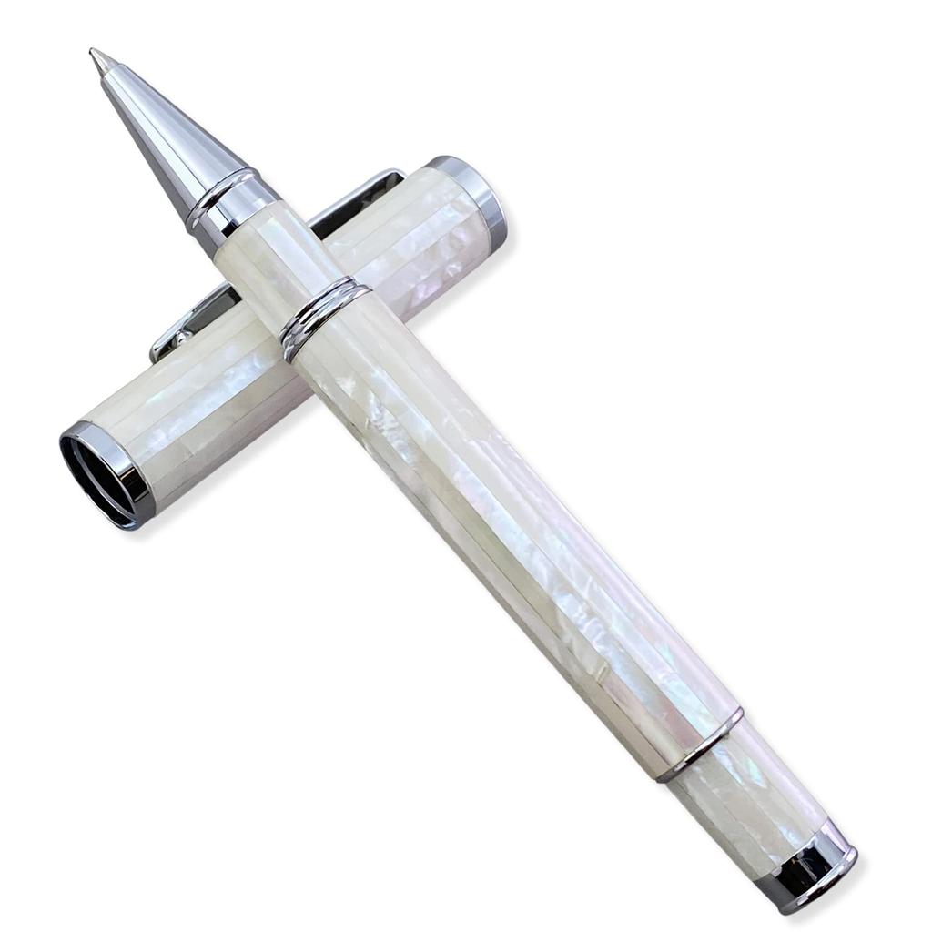 LACHIEVA LUX Natural Handmade Mother of Pearl Ink Luxury Rollerball Pen Gift from the Unisex - Sea,
