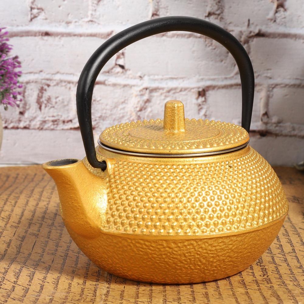 0.3L Cast Iron Teapot Stainless Steel Infuser Small Teapot Iron Tea Kettle Gift For Tea Lovers