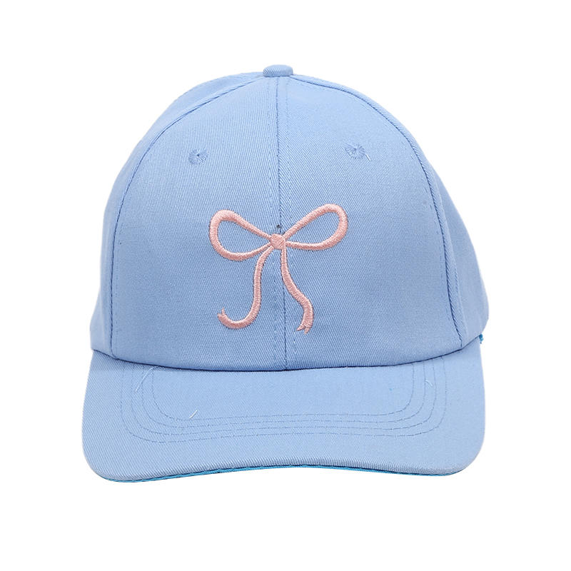 Милая бейсболка с вышивкой в виде бантика для женщин, однотонная, корейская, с козырьком, для улицы, от солнца, новая