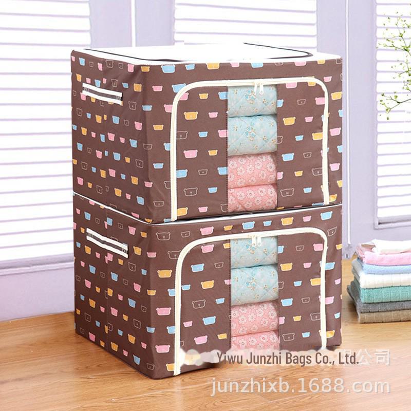 «Складной тканевый ящик для хранения со стальным каркасом и водостойкой имитацией льна»