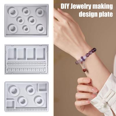 Планшет для дизайна бусин DIY Подставка для изготовления ювелирных изделий Флок-органайзер для бусин для сортировки и нанизывания бусин для ожерелий и браслетов
