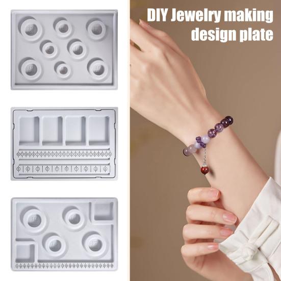 Bead Design Board DIY Jewelry Making Tray Flocked Bead Organizer Board for Necklace And Bracelet Beads Sorting And Stringing