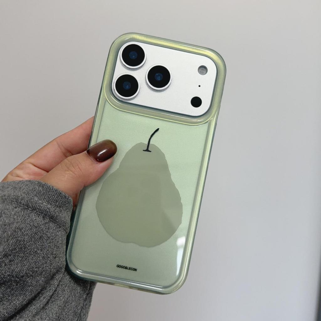 Простой зеленый чехол Mambo Snow Pear для моделей iPhone 13-17, iPhone 16 Pro Max и Apple 15, Двухслойная защита