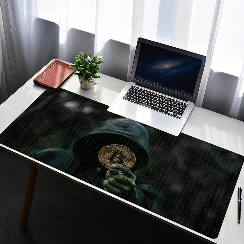 Коврик для мыши Игровой ковер Аниме Коврики для клавиатуры Ковер PC Mousepad BBitcoin XXL Коврики для мыши Ноутбук Расширенный коврик для стола Подарок геймеру