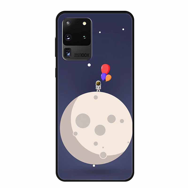 For Samsung Galaxy S20 Ultra 5G Case Astronaut Soft Silicone Phone Cases for Samsung S20 Ultra LTE 5G Shell Protective Moon Capa