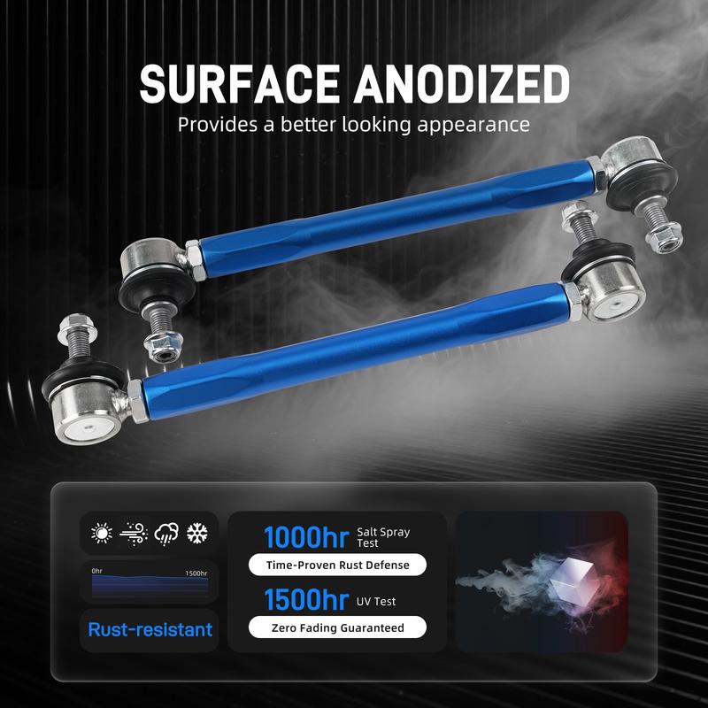 BEVINSEE Adjustable Front Sway Bar End Link Kit for BMW E92 E90 E91 E93 E82 E87 E81 E88 Z4 E89 X1 E84 Replace 31356765933/4