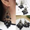 Boho Women Party Jewelry Hollow Water Drop Beads Long Dangle Hook Earrings Decor