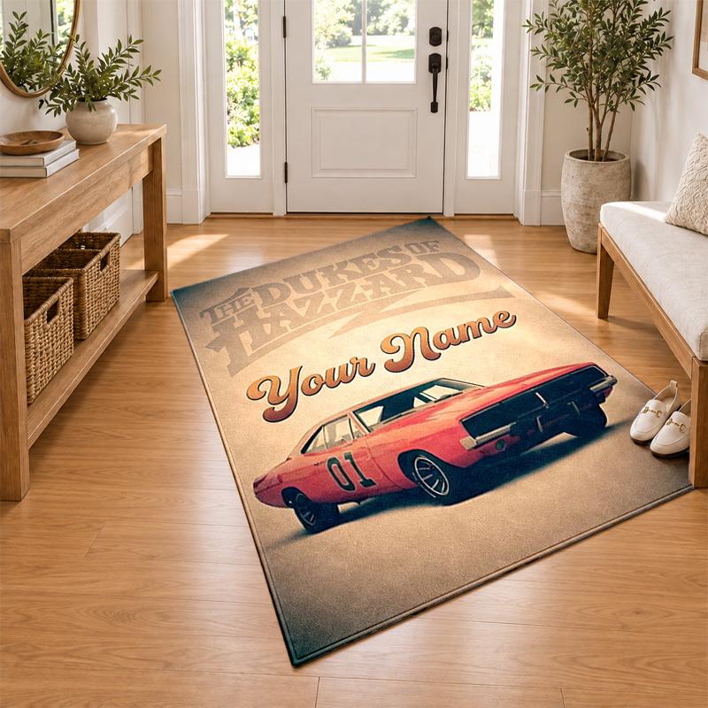 Dukes Of Hazzard Custom Name Personalized Rug Non‑Slip Doormat Floor Carpet Housewarming Birthday Gift for Family Friends