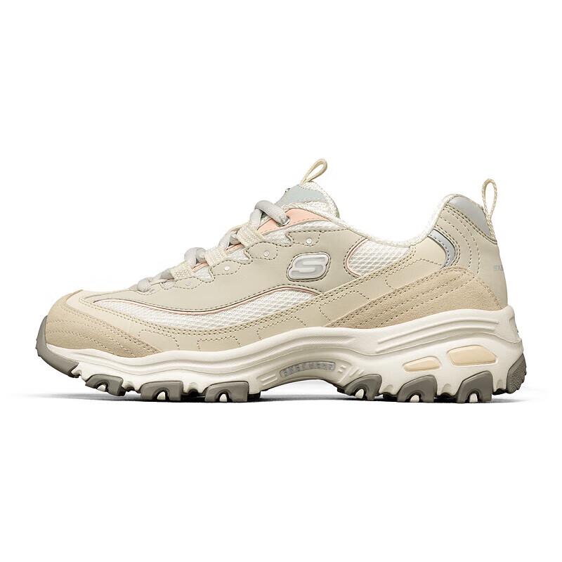 Skechers 149238 Женские повседневные туфли на платформе с принтом медведя и панды в стиле молочного чая