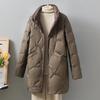 Women X-long Ultra Lightweight Winter Jacket New Arrival 90% White Duck Down Warm Fashion Vintage Slim Fit Down Parka