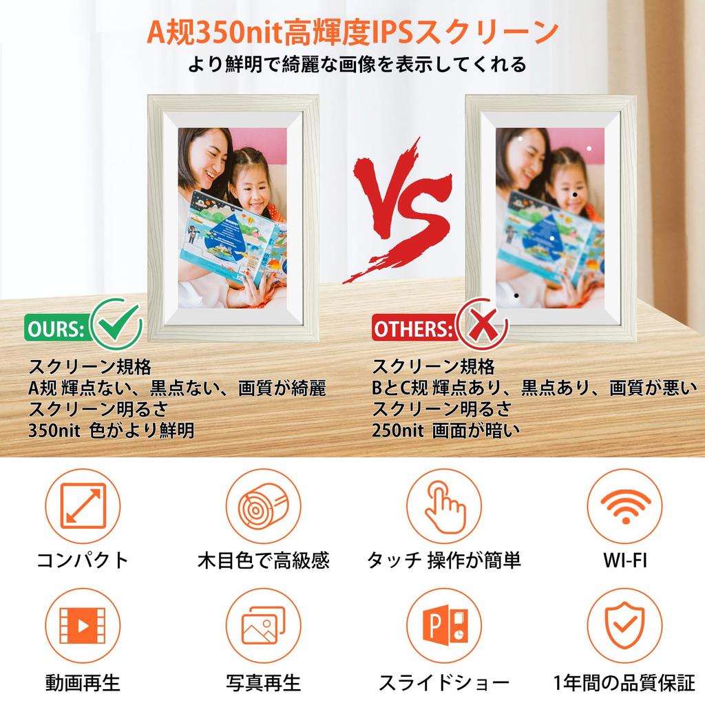 Выпущенная в конце года цифровая фоторамка FHD 2K LCD WIFI дюймовый сенсорный экран IPS Отображение даты видео движения Память 32 ГБ До 64 ГБ MicroSD