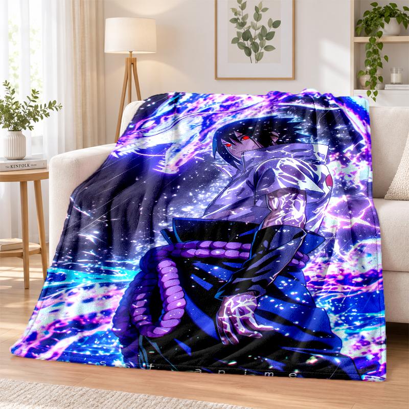 Sasuke Uchiha Flannel Throw Blanket Soft Warm Cozy For Sofa Bed Indoor Home Bedroom Use